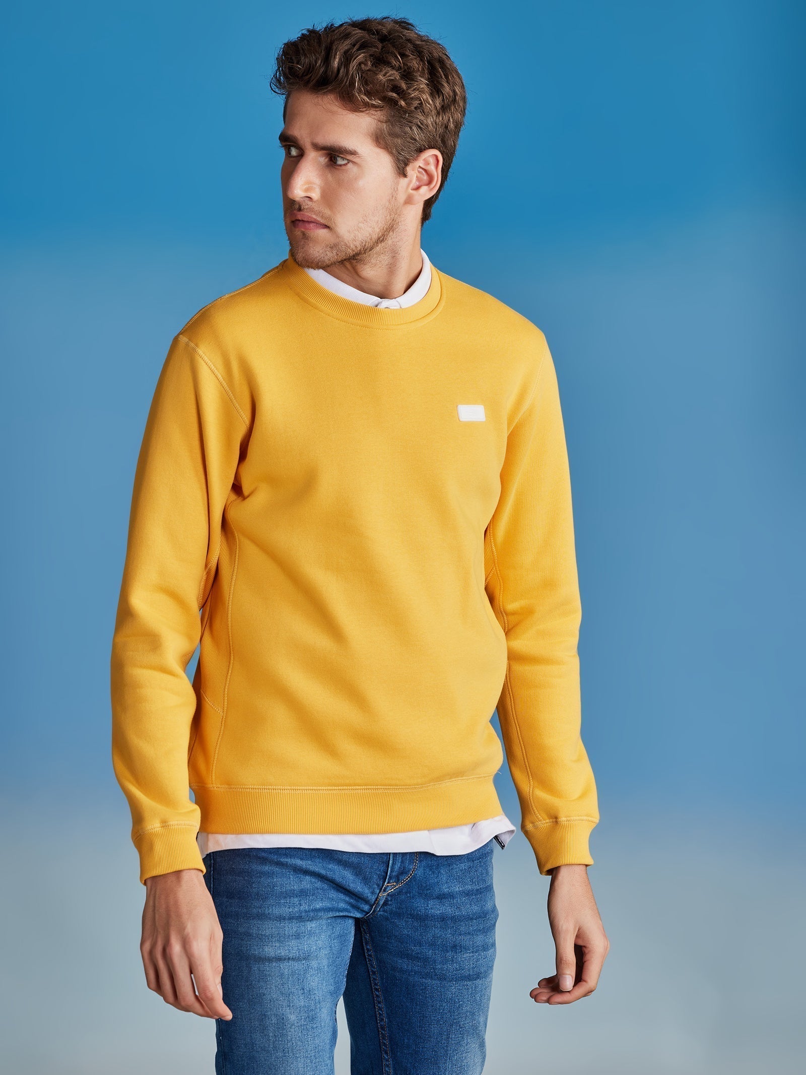 Yellow Fleece Crew Neck Sweatshirt