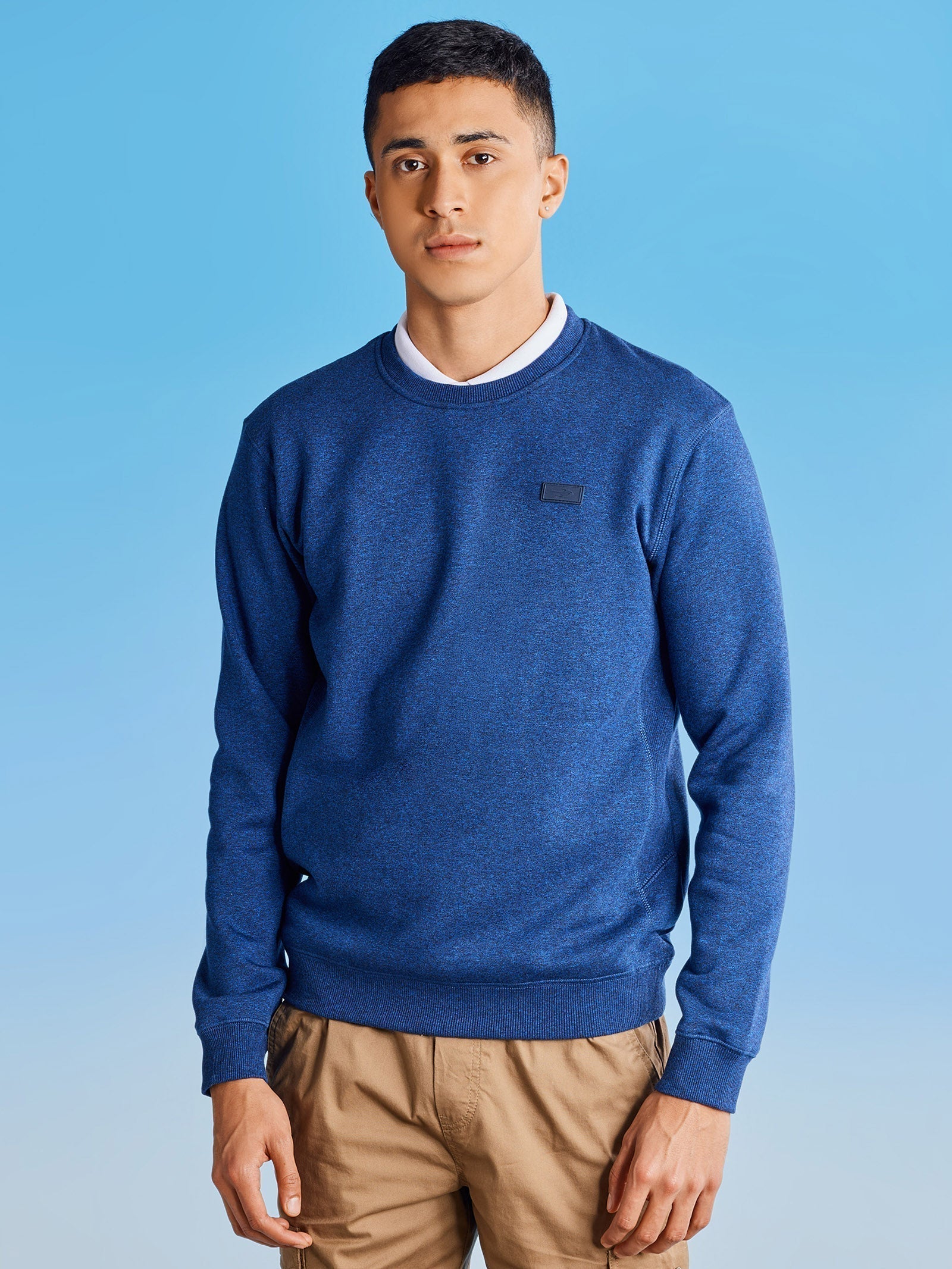 Blue Fleece Crew Neck Sweatshirt