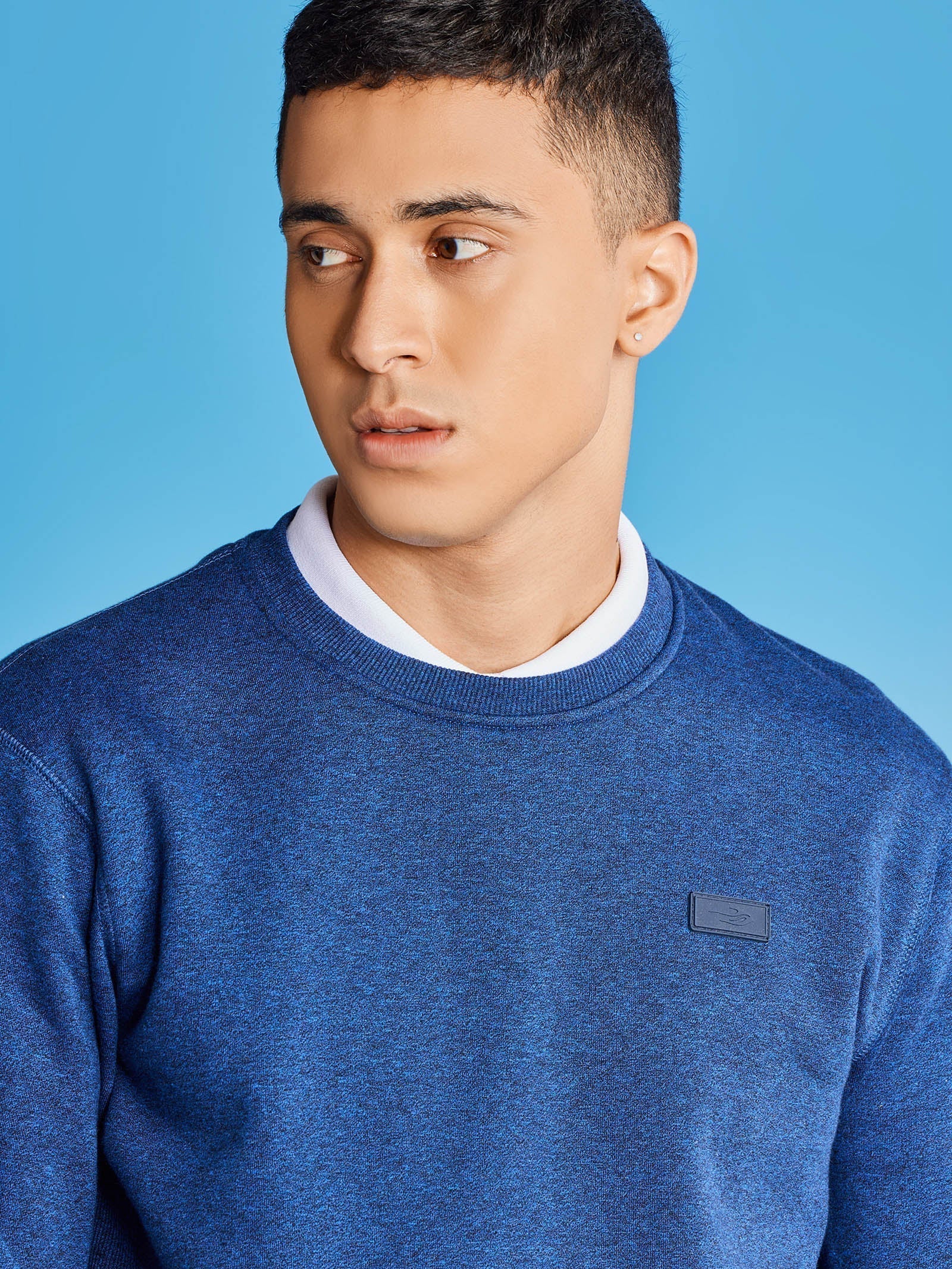 Blue Fleece Crew Neck Sweatshirt