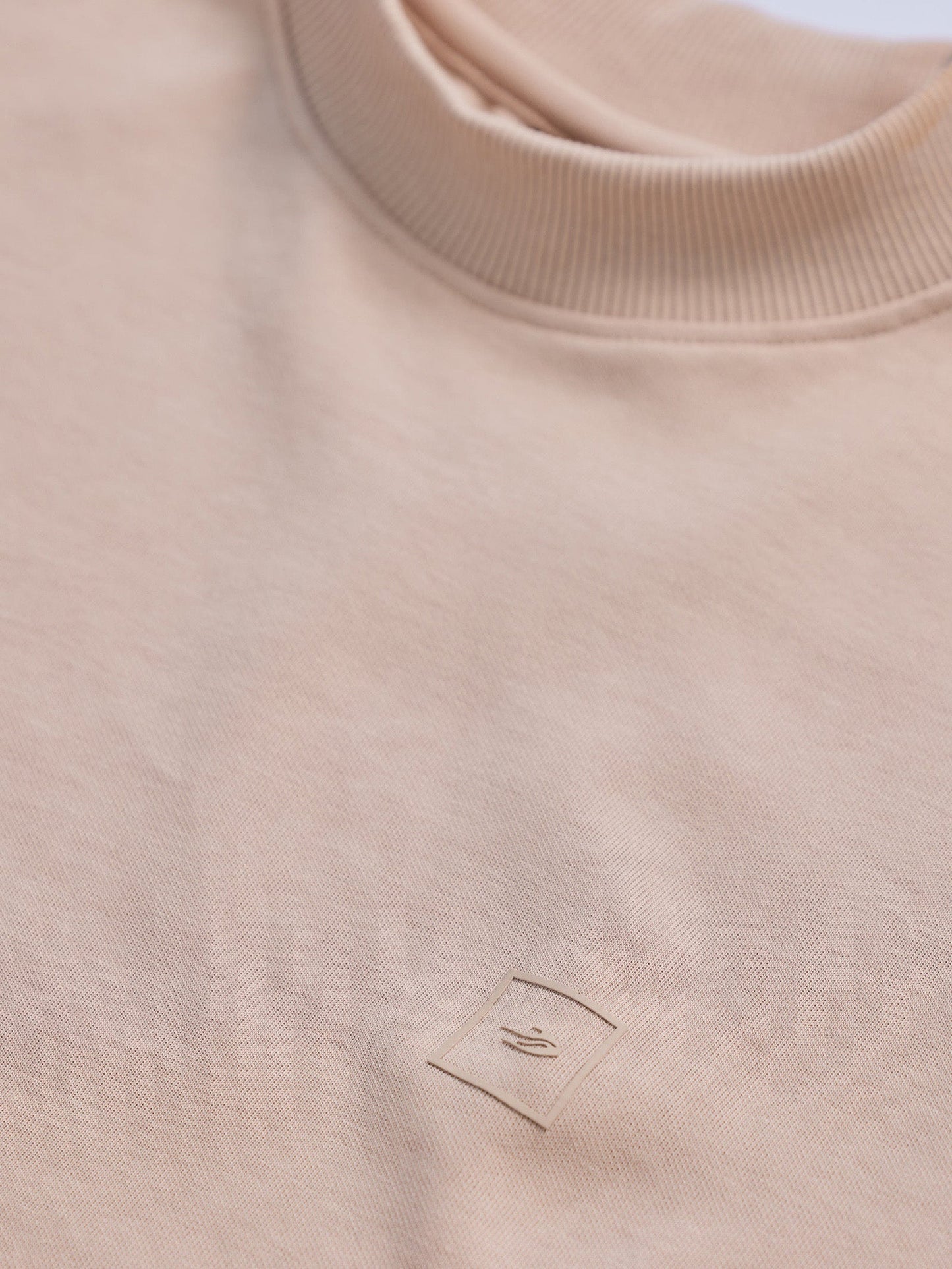 Cream Interlock High Neck Sweatshirt