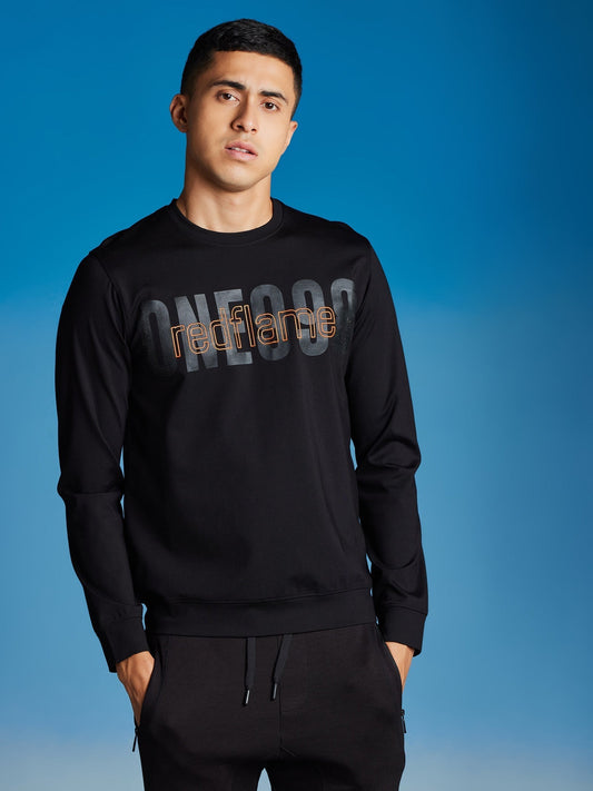 Black 4-Way Stretch Crew Neck Sweatshirt