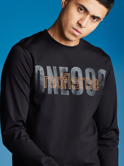 Black 4-Way Stretch Crew Neck Sweatshirt