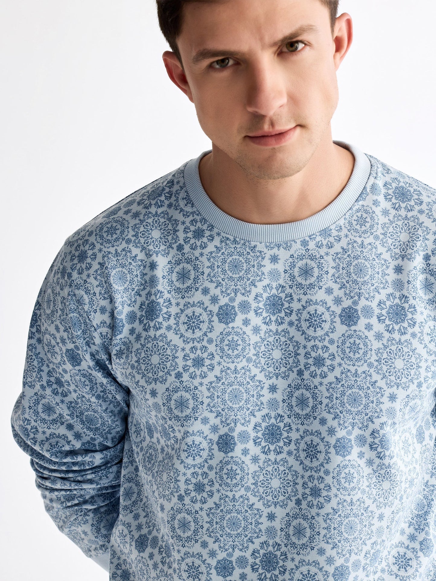 Blue Printed Sweatshirt