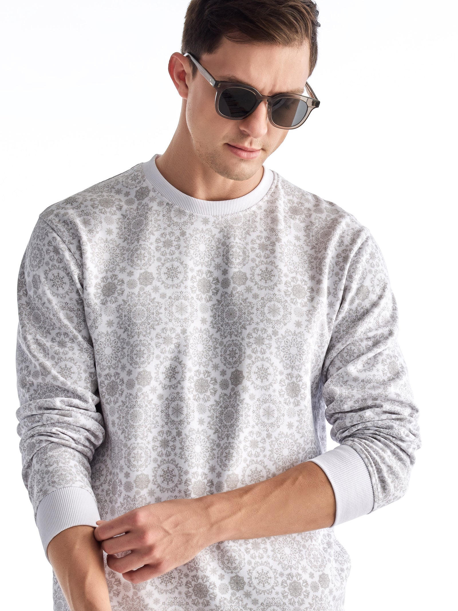 White Printed Sweatshirt