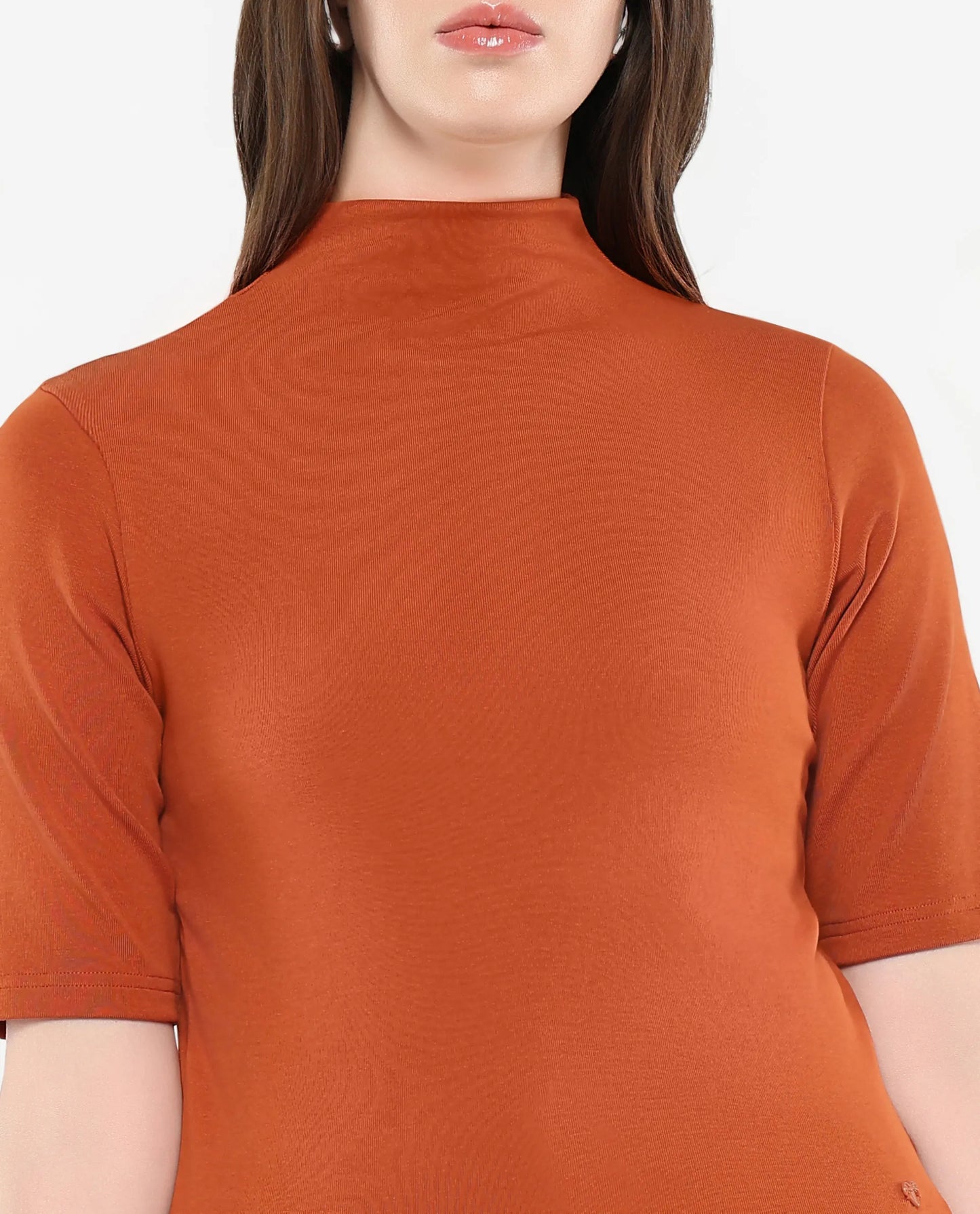 Rareism Women Rohdrio Rust Knitted Plain Top