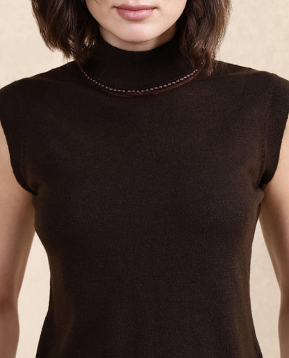 Rareism Women Sarona Dark Brown Plain Top