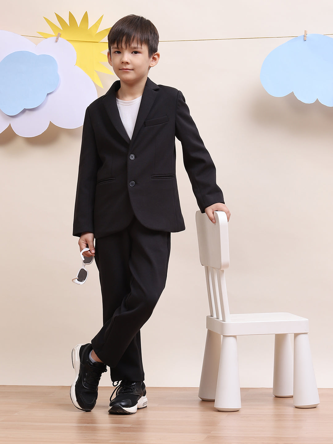 Boys' Black Formal Blazer Suit Set