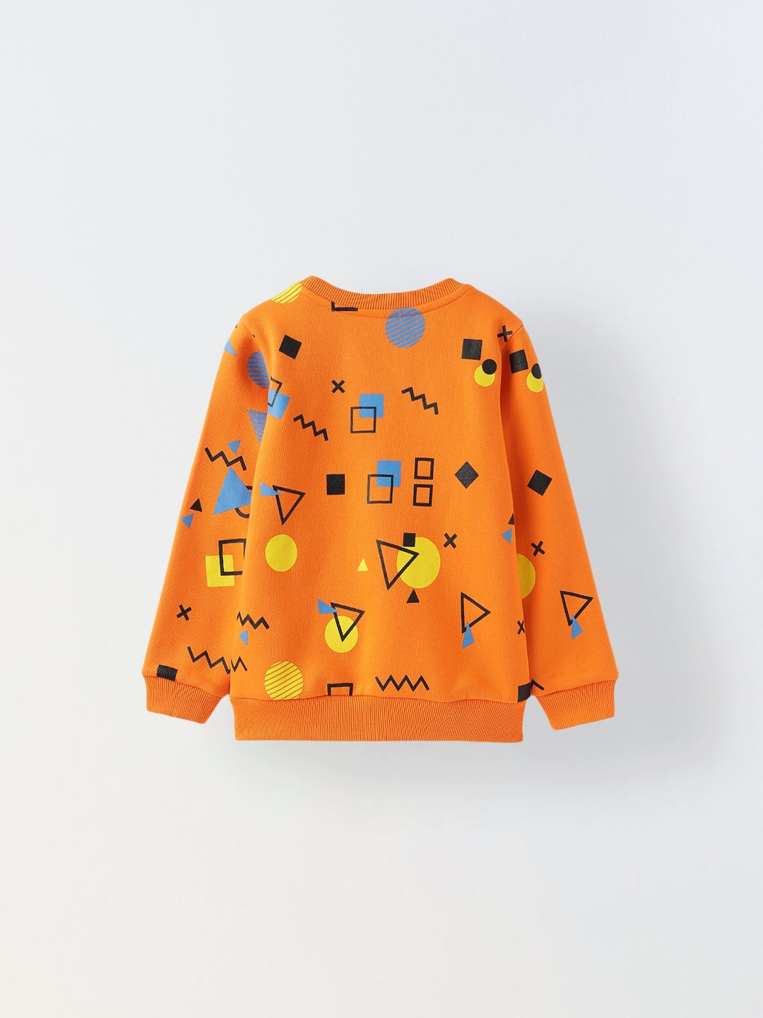 Printed Fleece Sweatshirt – Orange | Soft Cotton-Poly Blend, Regular Fit