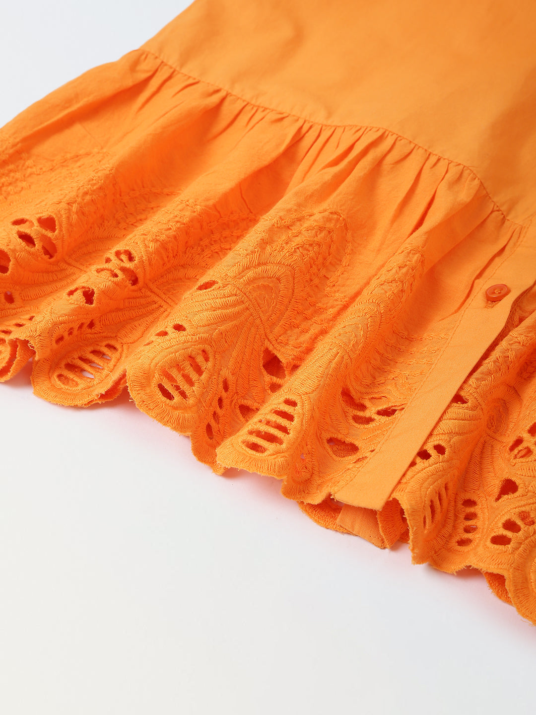 Crisp Orange Dress For Girls