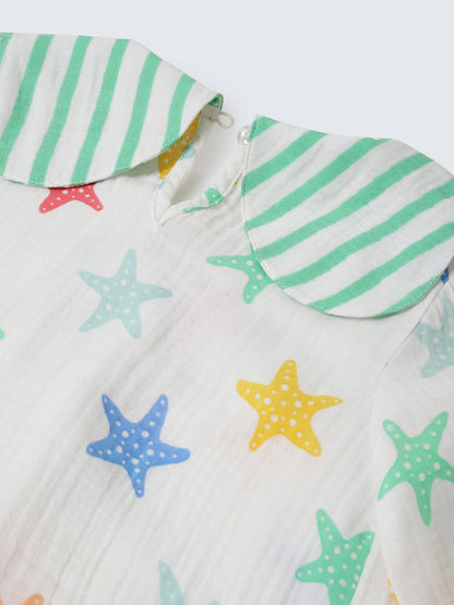 Girls Colorful Star print Classic Dress