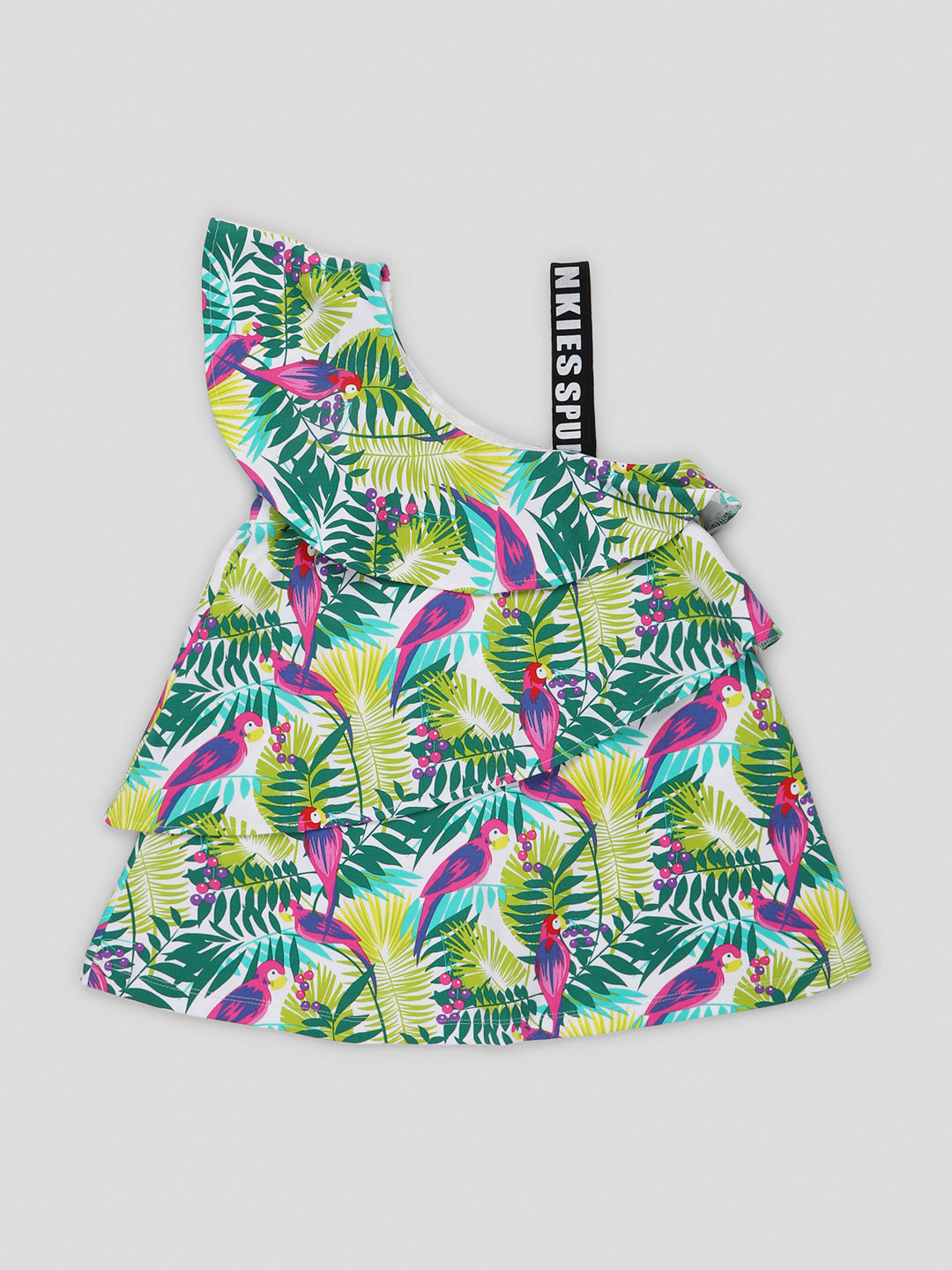 Quirky Printed one-strap dress for girls