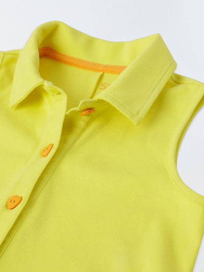 Classic Collared Yellow Jumpsuit