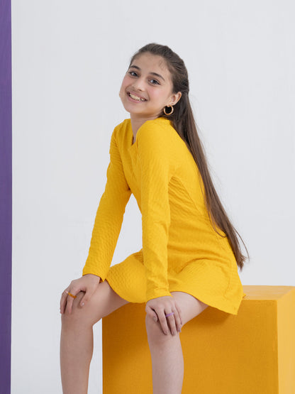 Vibrant Yellow Girls Dress