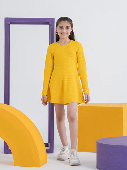 Vibrant Yellow Girls Dress