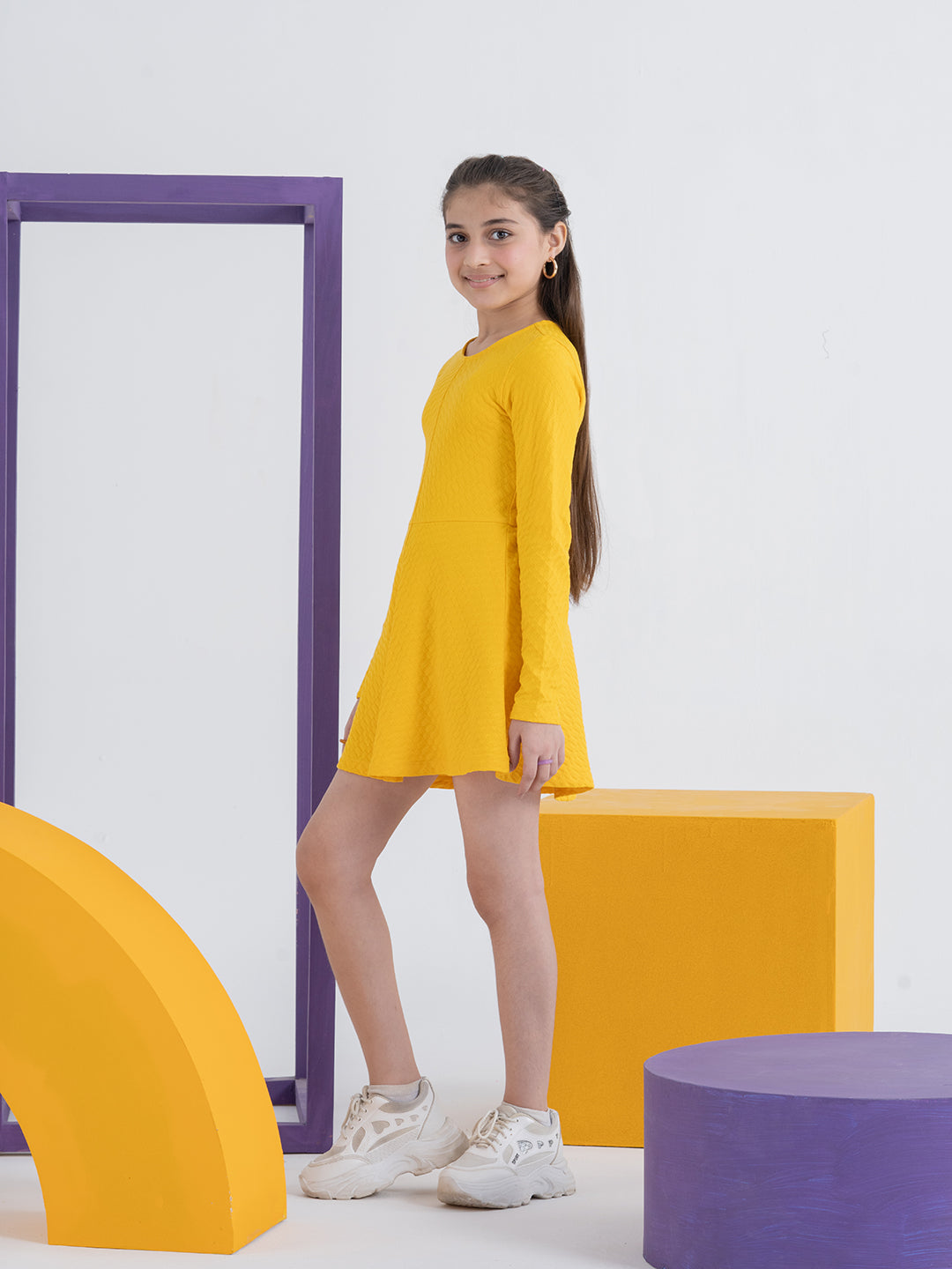 Vibrant Yellow Girls Dress