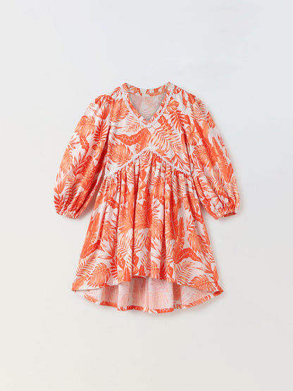 Girls Floral Printed Dress