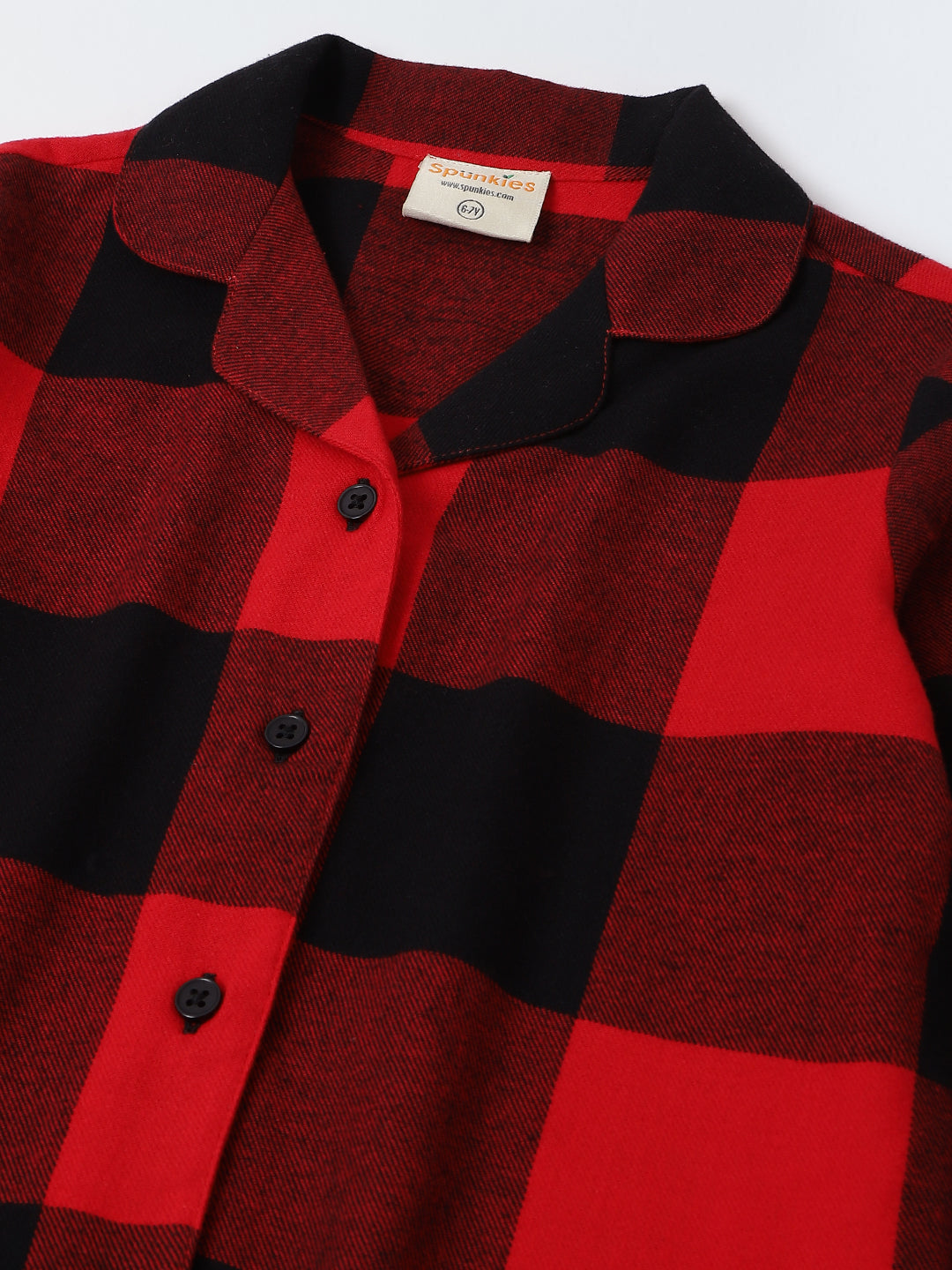 Red & Black Plaid Set for Kids