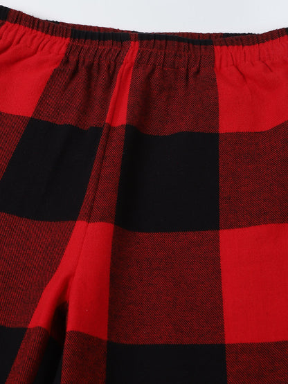 Red & Black Plaid Set for Kids