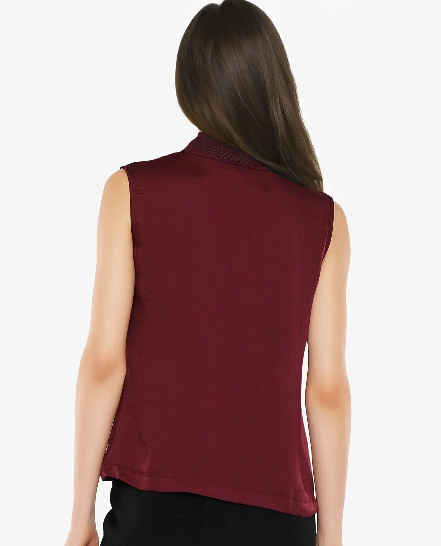 Rareism Women Siyar Maroon Plain Top