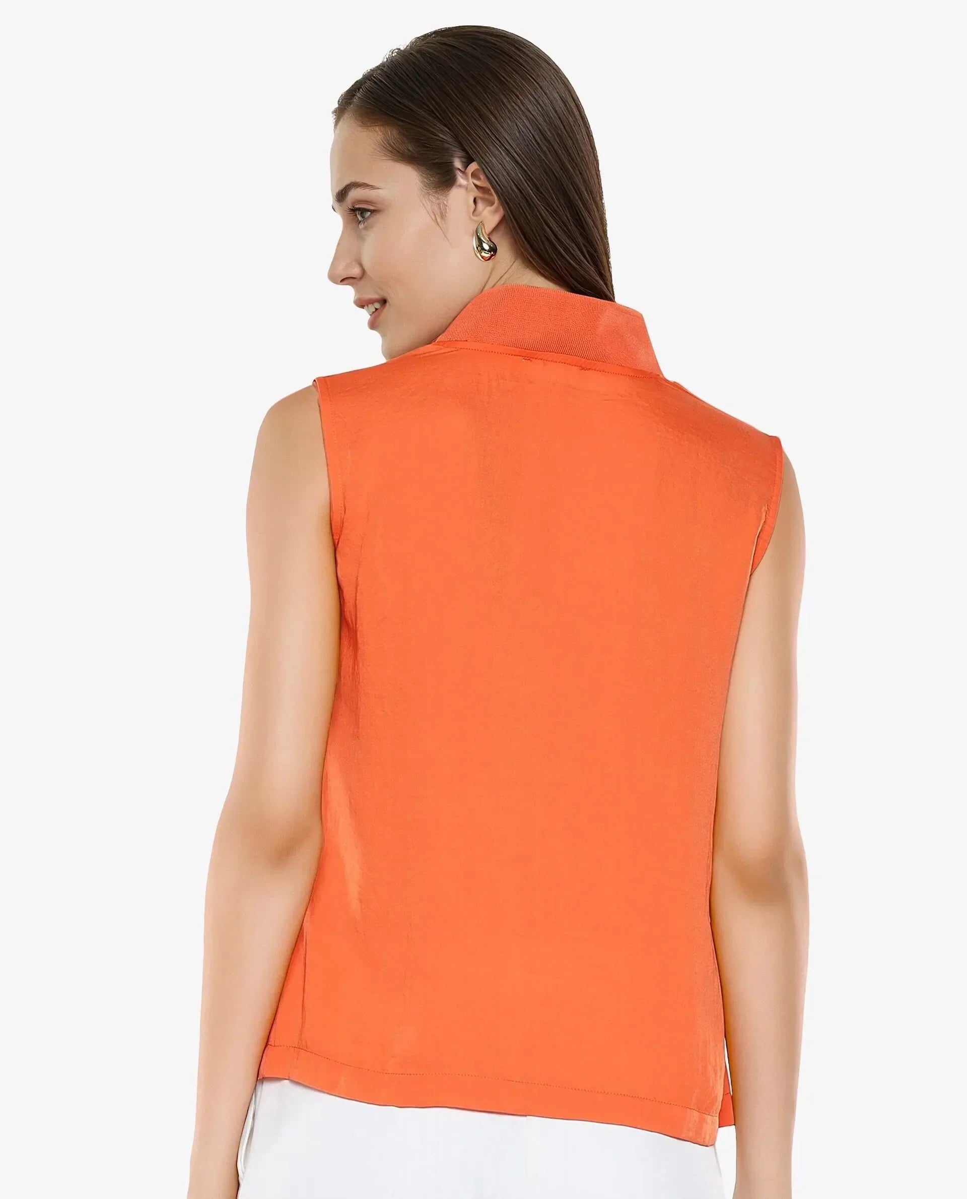 Rareism Women Siyar Orange Plain Top