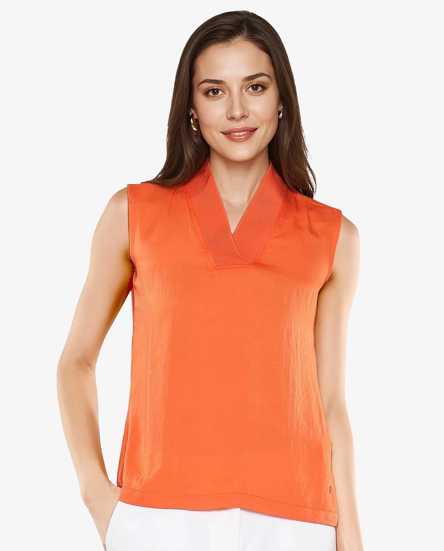 Rareism Women Siyar Orange Plain Top