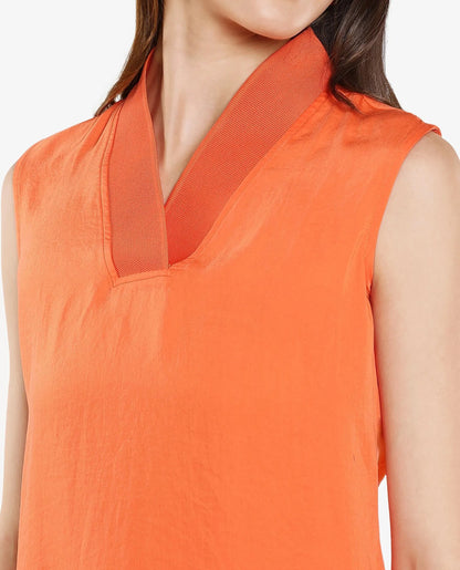 Rareism Women Siyar Orange Plain Top