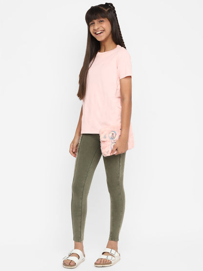 Spunkies-Girls-Slim-Fit Legging-Olive