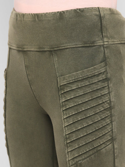 Spunkies-Girls-Slim-Fit Legging-Olive