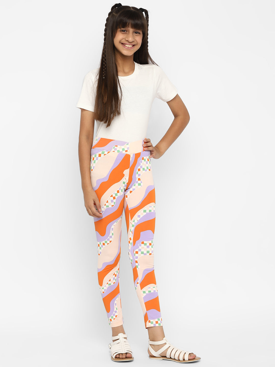 Spunkies-Girls-All Over-Printed-Legging-Orange