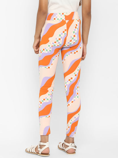 Spunkies-Girls-All Over-Printed-Legging-Orange