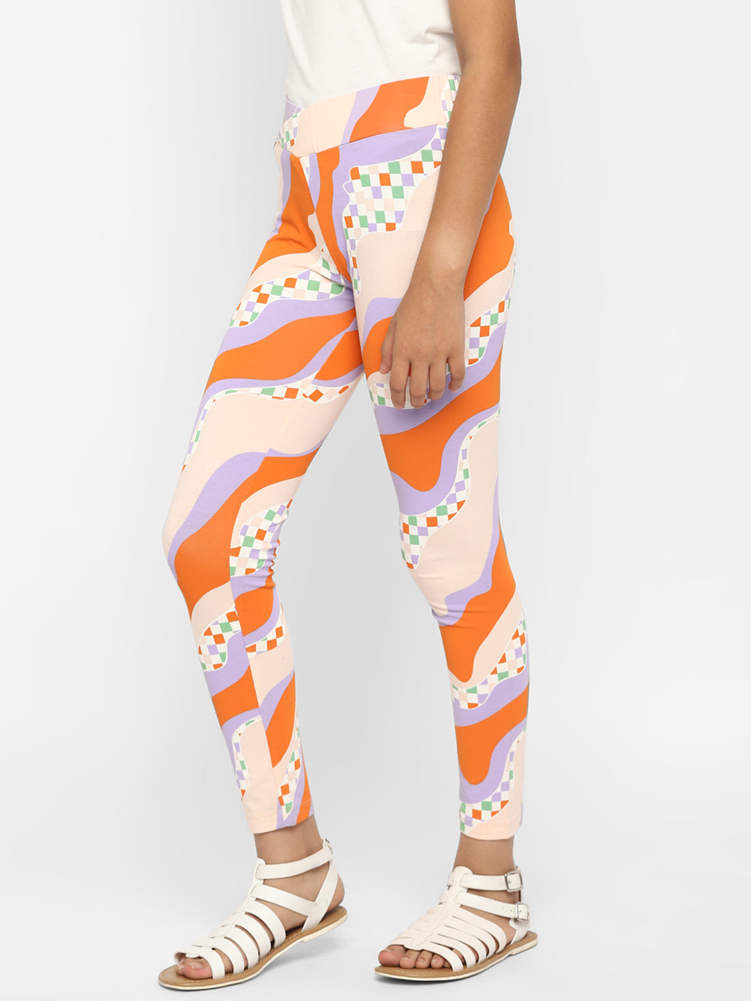 Spunkies-Girls-All Over-Printed-Legging-Orange