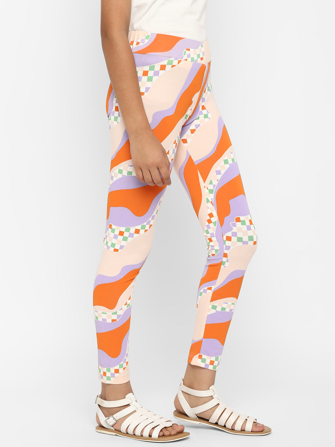 Spunkies-Girls-All Over-Printed-Legging-Orange