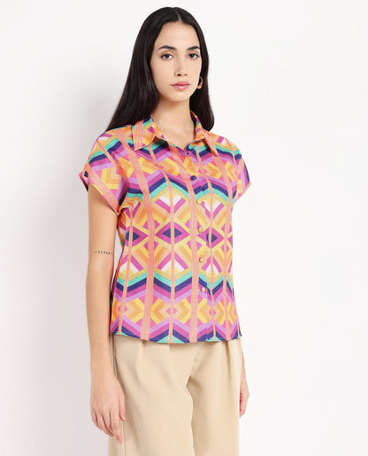 Rareism Women Tarasa Multi Printed Top