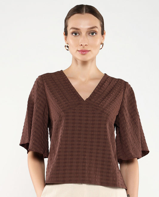 Rareism Women Tolah Brown Plain Top