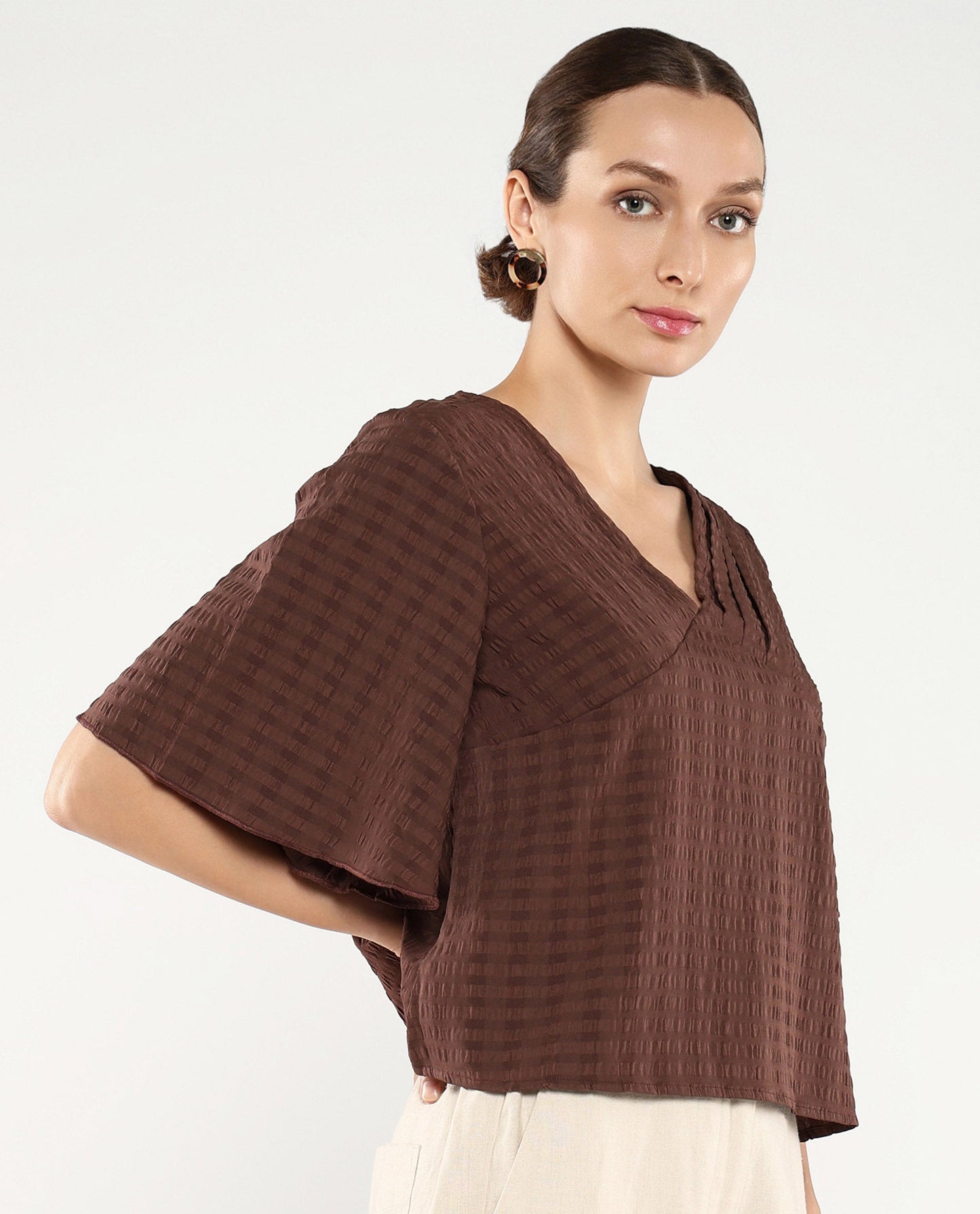 Rareism Women Tolah Brown Plain Top