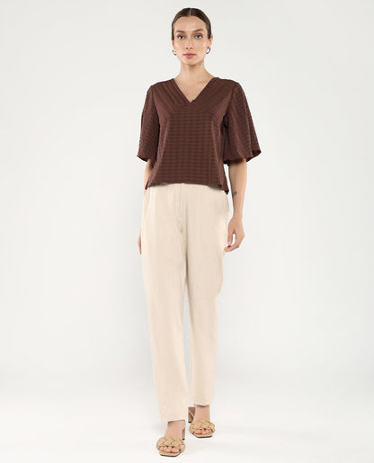 Rareism Women Tolah Brown Plain Top