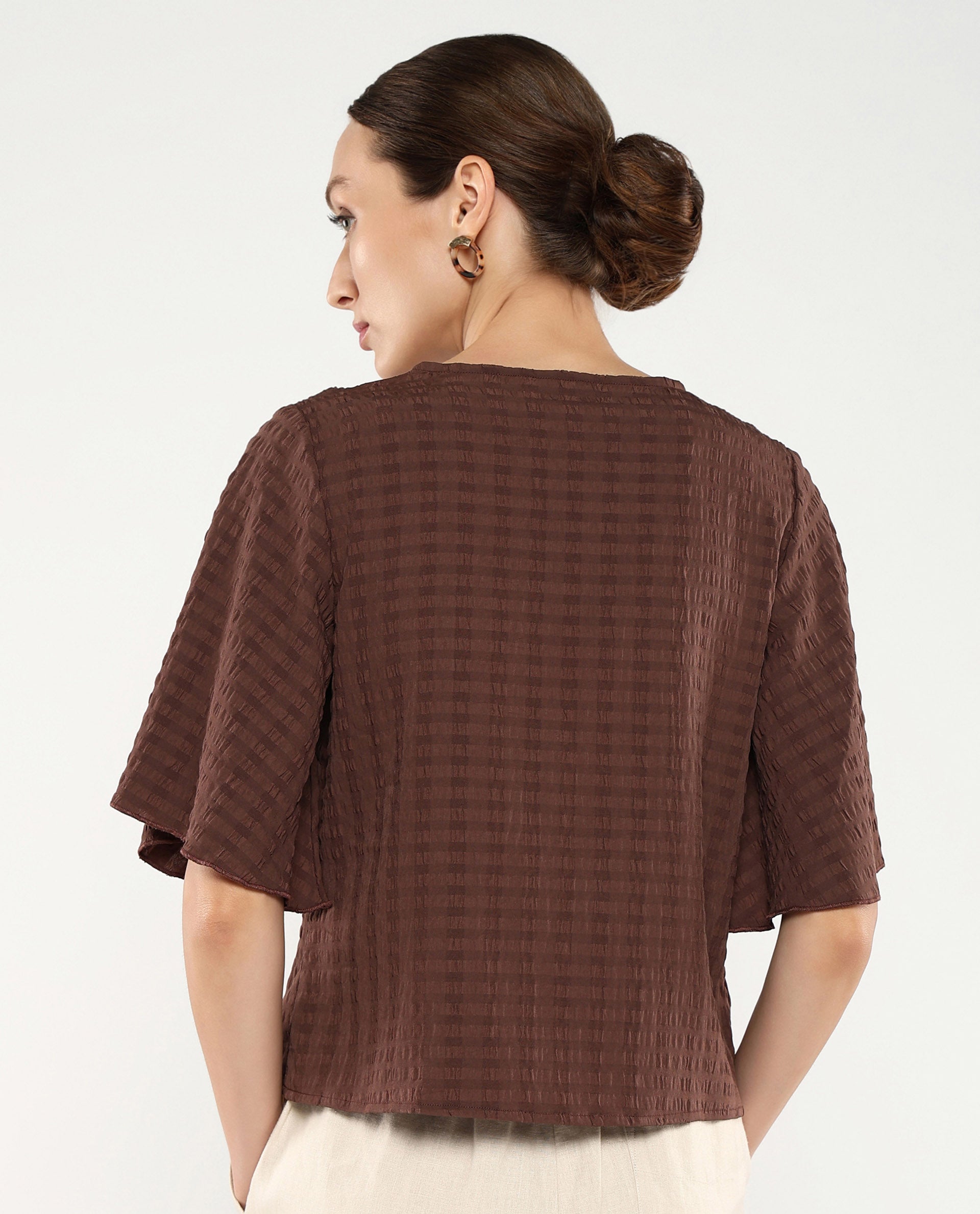 Rareism Women Tolah Brown Plain Top