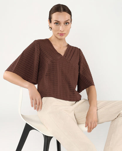 Rareism Women Tolah Brown Plain Top