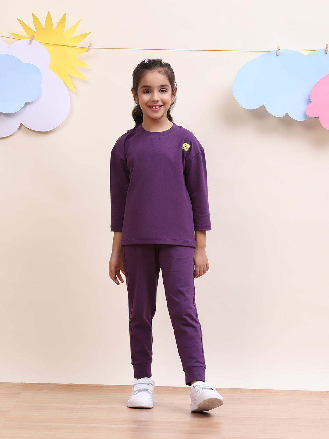 Unisex Kids Comfortable Purple Set