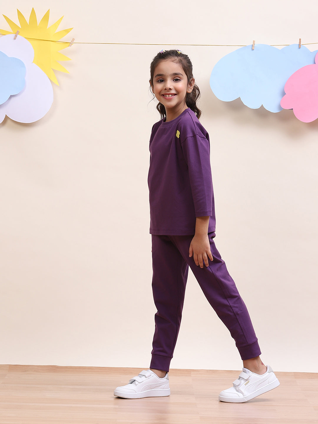 Unisex Kids Comfortable Purple Set