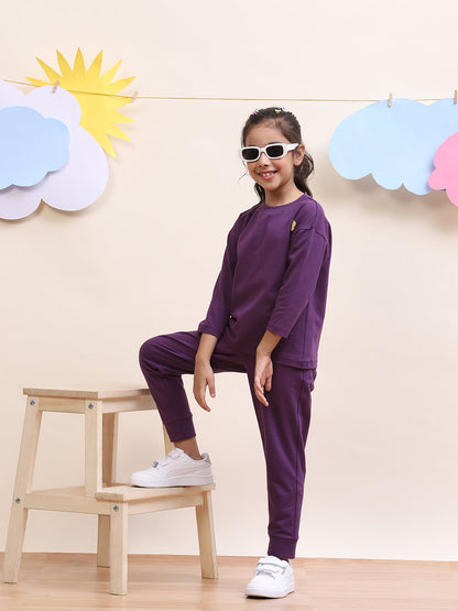 Unisex Kids Comfortable Purple Set