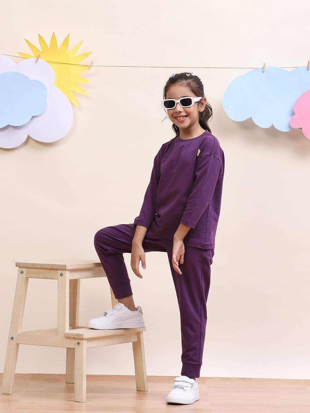 Unisex Kids Comfortable Purple Set