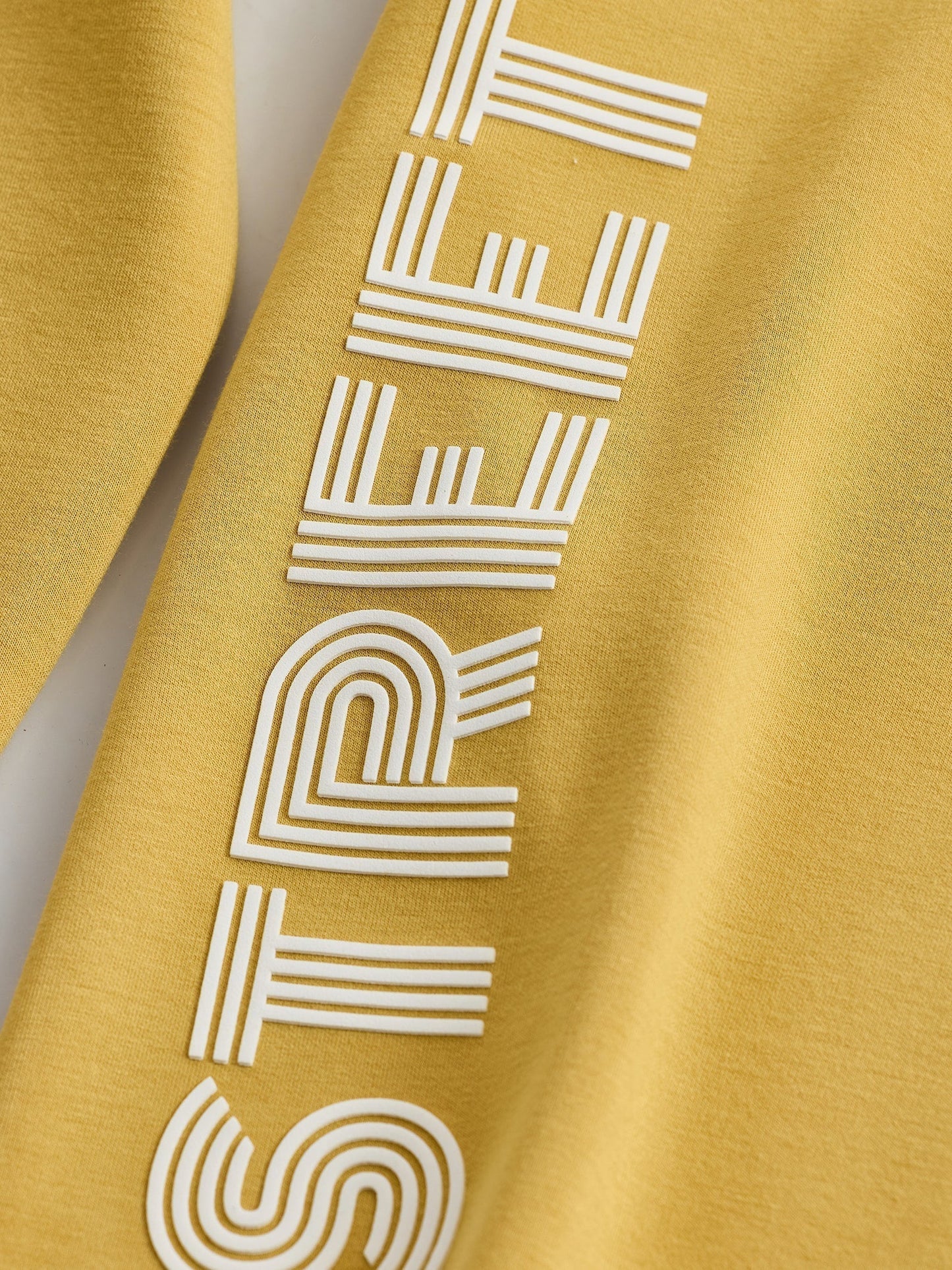 Yellow Printed Hooded Sweatshirt