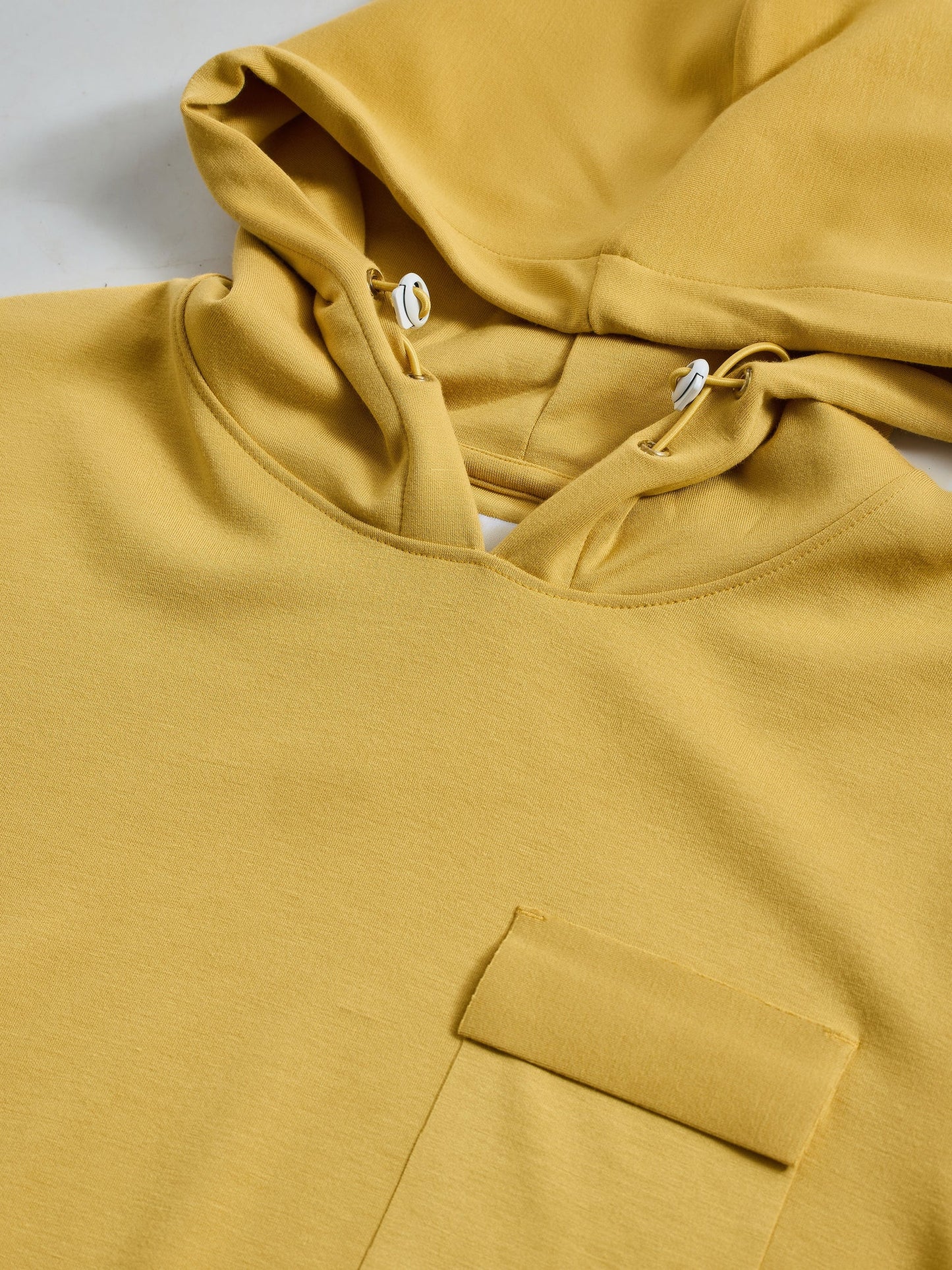 Yellow Printed Hooded Sweatshirt