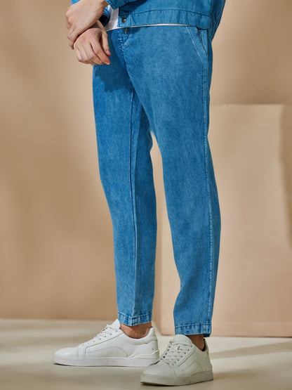 Blue Linen Travel Pant