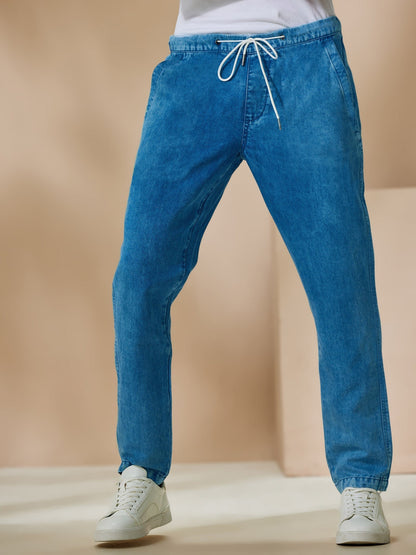 Blue Linen Travel Pant