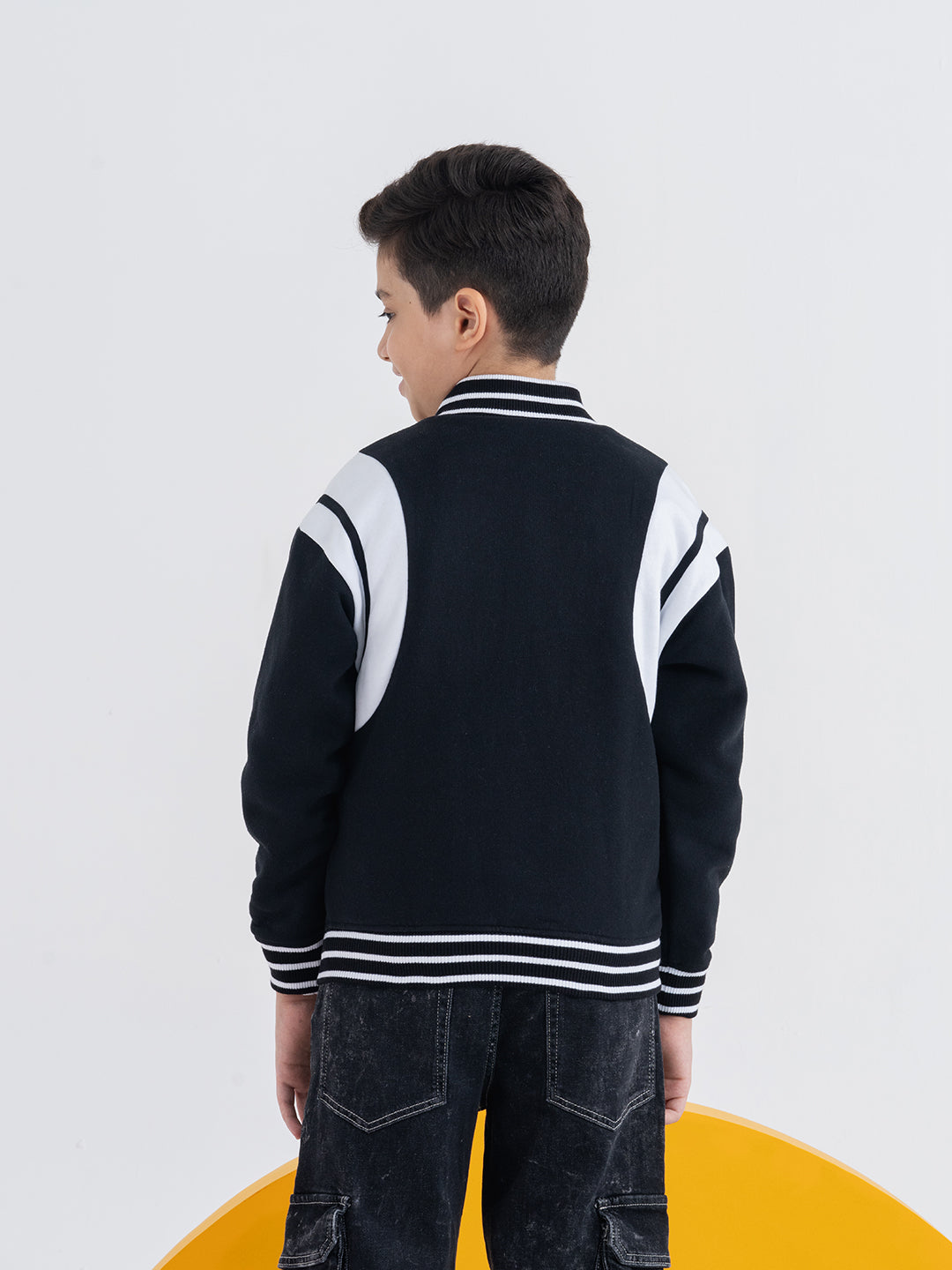 Black And White Color Blocking Unisex Jackets