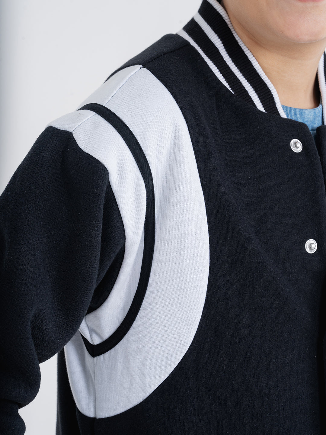 Black And White Color Blocking Unisex Jackets