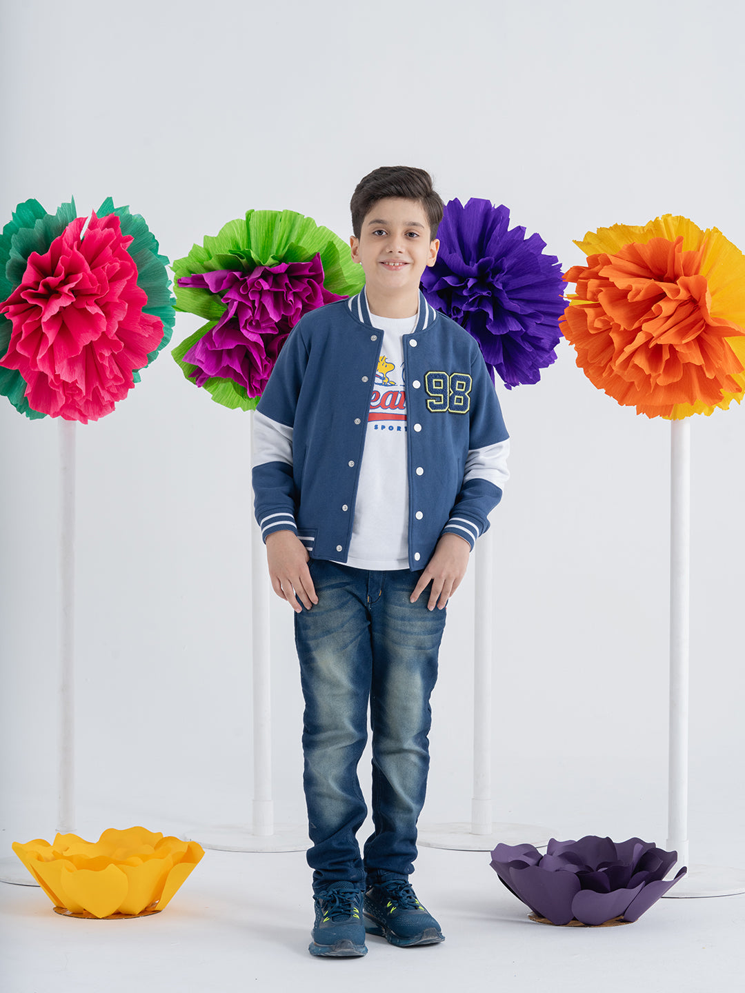 Premium Blue Color-Blocking Boys Jackets