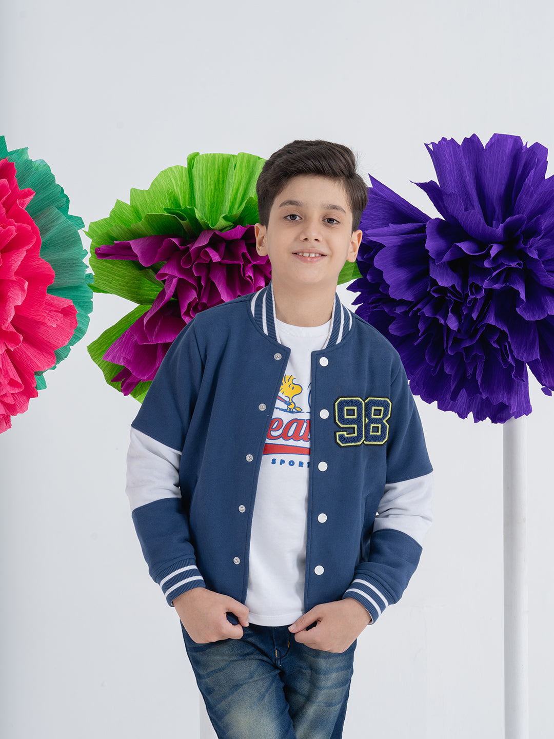 Premium Blue Color-Blocking Boys Jackets